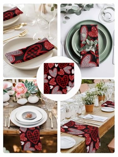 Servilletas de tela pack 4 50.5x50.5 cm rojas diseño leopardo miniatura 6