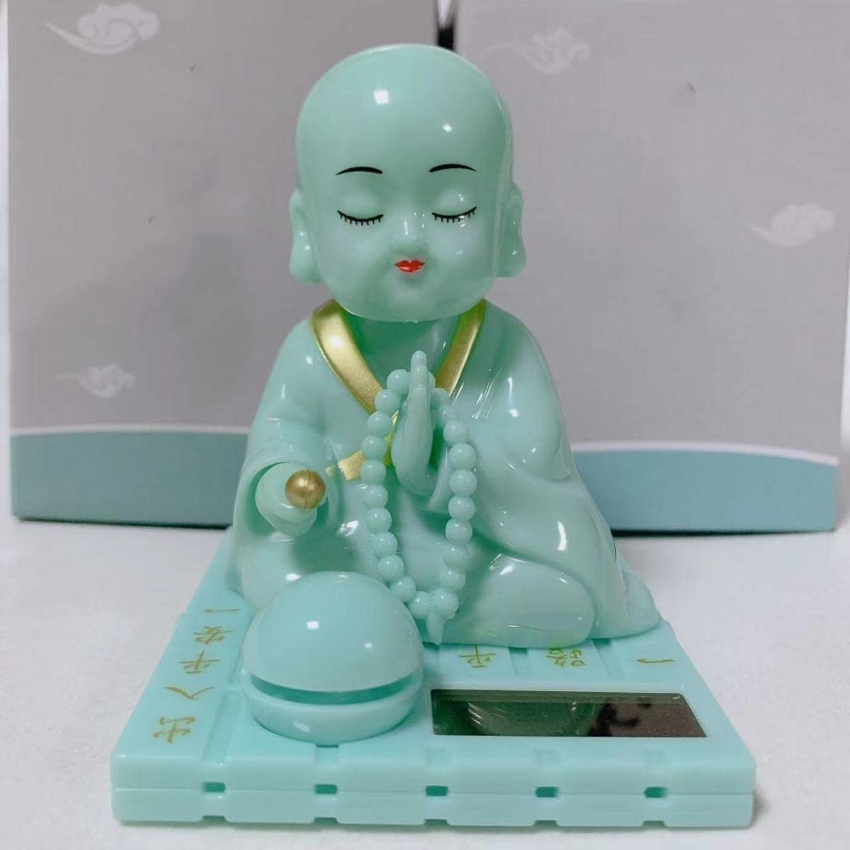 Amazon.co.jp: CHBDJYかわいい仏教の僧侶像 太陽電池式中国の首振り