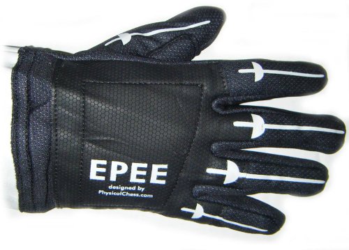 Physical Chess Fencing Washable Glove with Epee Black Palm and Printed Back of Hand
