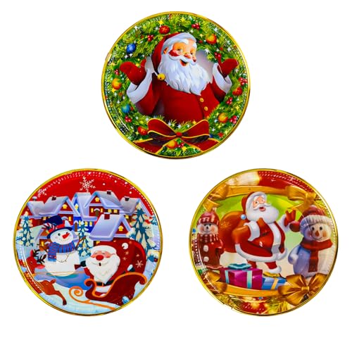 KEELYY Weihnachtsteller 3er-Set, 22cm Ø Gebäckteller Wiederverwendbare Teller für Weihnachten, Nikolaus, Advent, Dekoteller mit weihnachtlichen Motiven, Tischdekoration für Weihnachten KEELYY Weihnachtsteller 3er-Set, 22cm Ø Gebäckteller Wiederverwendbare Teller für Weihnachten, Nikolaus, Advent, Dekoteller mit weihnachtlichen Motiven, Tischdekoration für Weihnachten