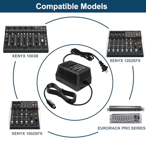 18VX2 500mA Powe Adapter for Behringer XENYX (502, 802, 1002),PSV3UL, MXVL3 MX602A, UB502, UB802, UB1002, Q502USB, Q802USB, Q1002USB,Eurorack Mixers (FX-18B-MP3) by Nicer-S - Image 3