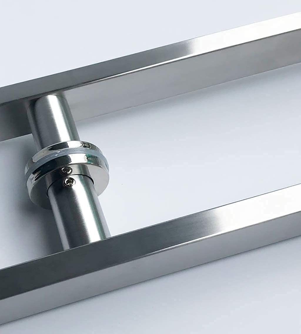 Manilla de Puerta de Empuje y tracción, Manilla de Puerta de Acero Inoxidable Resistente, Tubo Cuadrado, Manilla de Puerta de Vidrio/Manilla de Puerta de Madera (1200x800