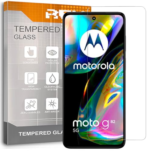 REY 2x Protector de Pantalla para MOTO G82 5G - MOTOROLA EDGE 60 FUSION - EDGE 60 - EDGE 60s, Cristal Vidrio Templado Premium