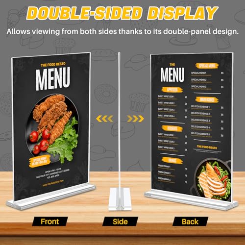 Support de panneau A4 acrylique double face idéal pour afficher les menus de restaurant et tarifs - 5