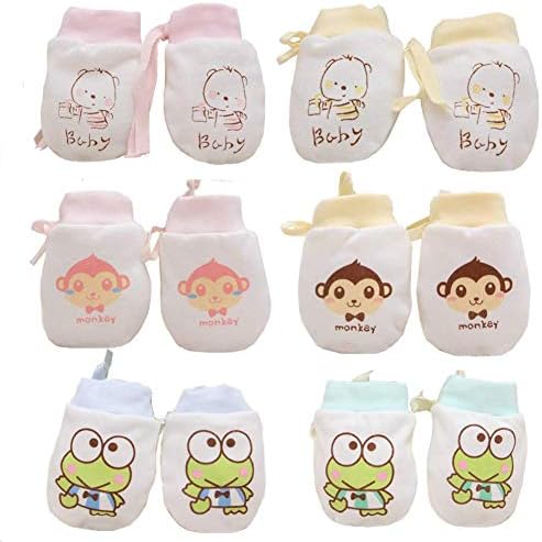 Adeimoo Cute Boys Girls Cotton No Scratch Gloves Drawstring Adjustable Mittens for Baby Infants