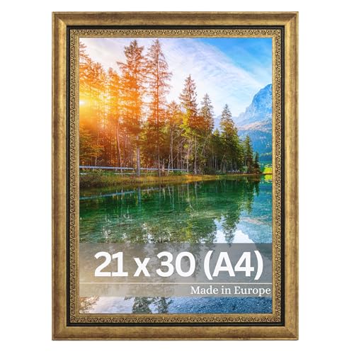 Victor cadre photo Boho or en 21x30 cm (A4) - bar : 30 x 16 mm - verre acrylique - vintage...
