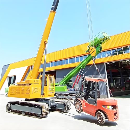 Off-Road Heavy Duty Crawler Crane Industrial Hydraulic Mobile Lift Crane with Telescopic Boom, Wireless Remote Control for Rough Terrain, Outdoor Construction & Field Lifting Jobs