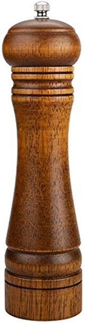 Retro Manual Pepper Grinder Ninonly Salt and Pepper Wooden Mill Grinder 8-inch, Adjustable Coarseness Premium Stainless Steel Ceramics for BBQ/Kitchen Decoration/Restaurant