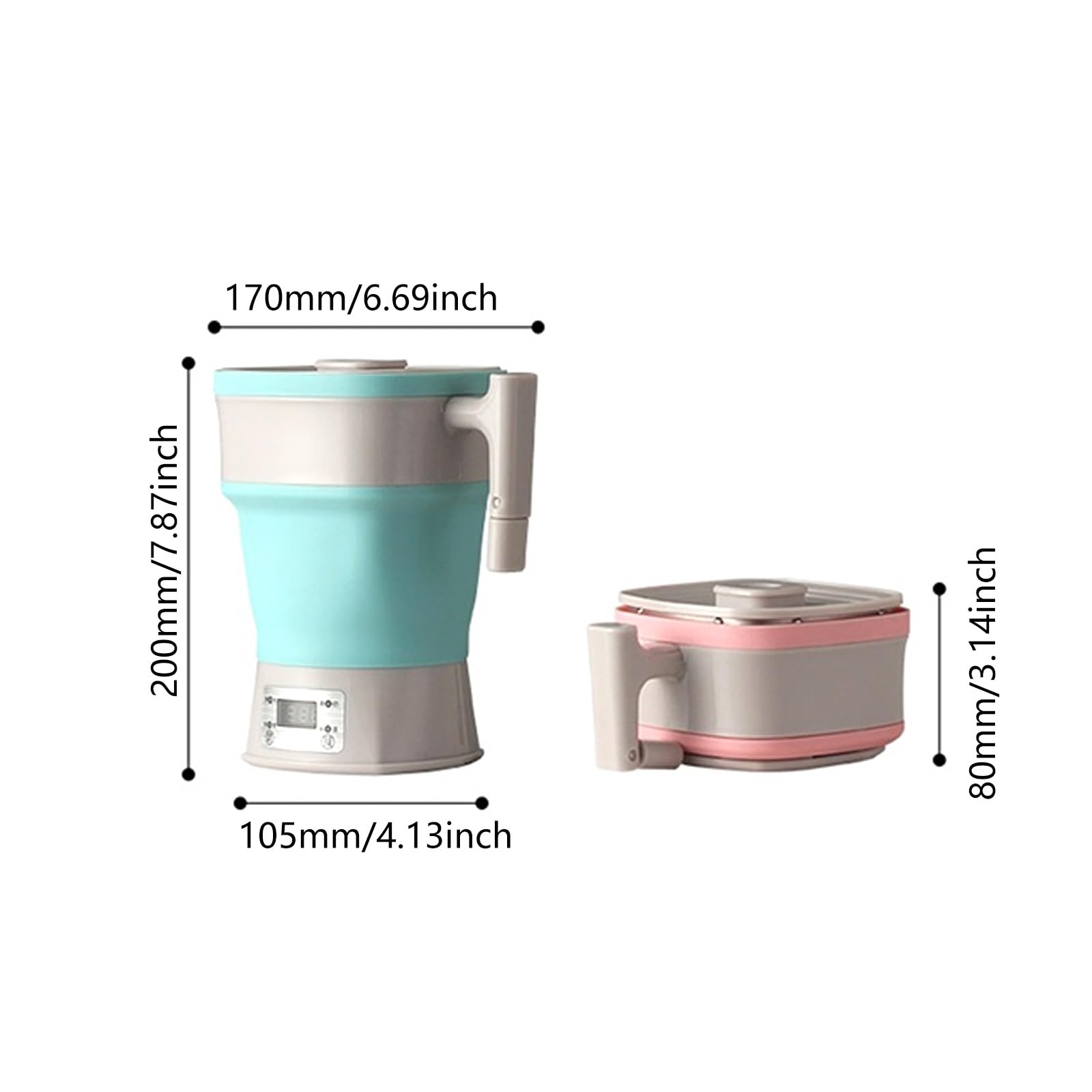 Bouilloire électrique Pliante en Silicone Bouilloire à ébullition Rapide de 800 ML adaptée réunions de Famille et Besoins de Boissons Chaudes du Bureau Bouteille d ' Eau de Voyage Portable
