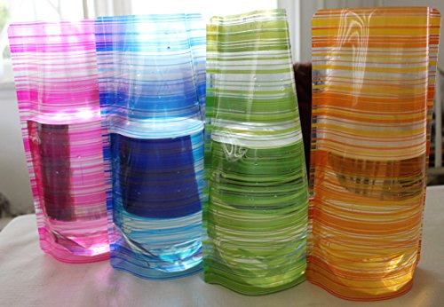 Plastic Foldable Flower Vase 4-pieces, Multi-color Set!