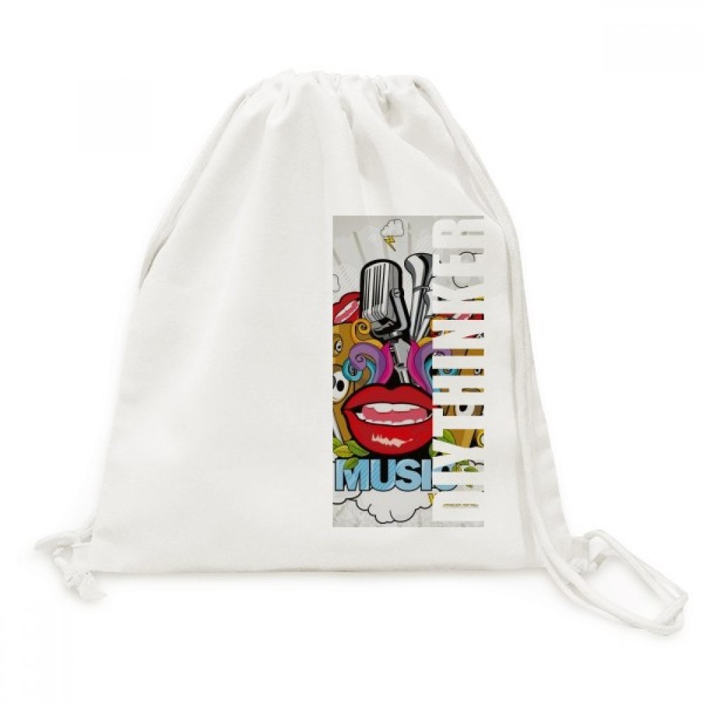 Sac en toile imprimé street art durable avec cordon de serrage robuste - 5