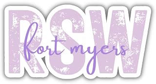 RSW Fort Myers Florida Airport Code Travel Sticker, Multiple Colors, Vinyl Laptop Water Bottle Planner Journal, Places I've Been, Luggage Decal (Purple)