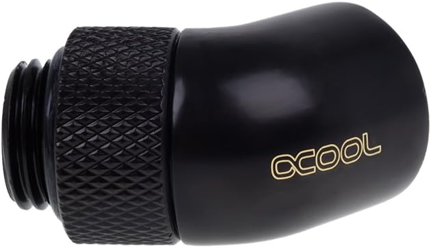 Alphacool 17246 Eiszapfen Angled Adaptor 45° rotatable G1/4 Outer Thread to G1/4 ínner Thread - deep Black Water Cooling Fittings