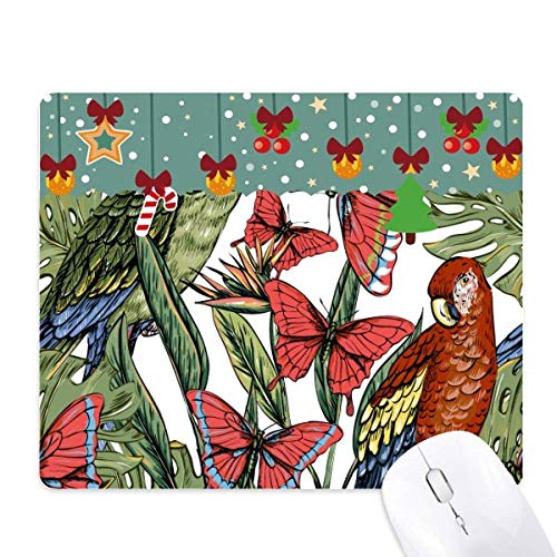 Tapis de souris en caoutchouc motif oiseaux papillons blanc pour ordinateur