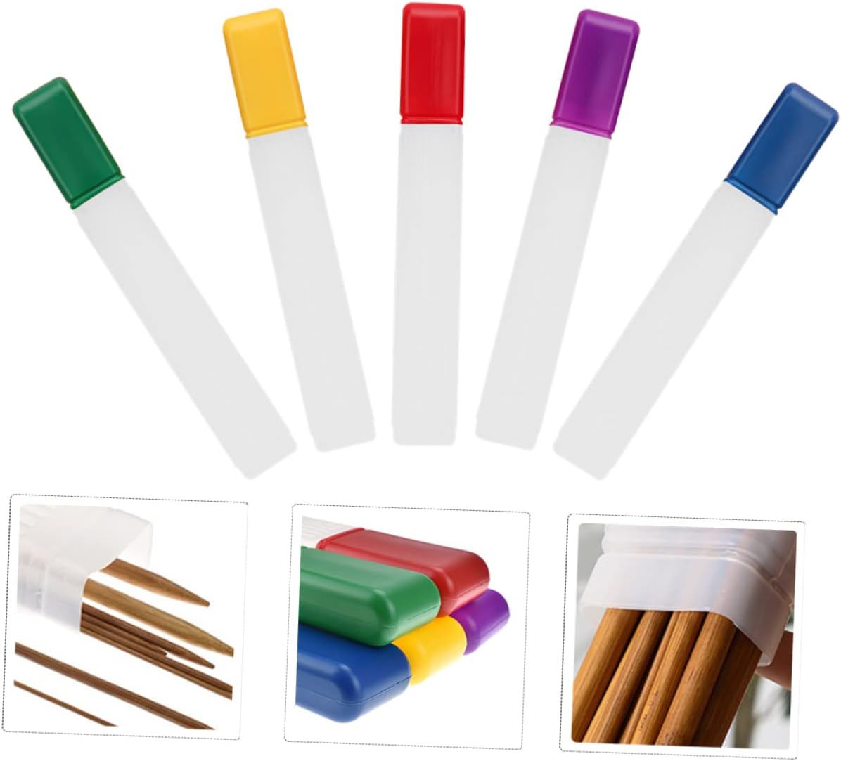 MOKKHNB 5Pcs Plastic Knitting Needle Holder Durable Knitting Needle Storage Tube for Needles Lightweight and Portable Crochet Organizer