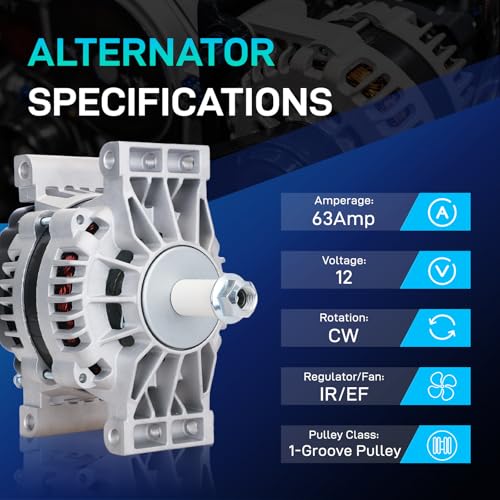 Image of New Alternator Compatible with Ford 2004-2008 F650 F750, 00-04 FL60, Freightliner 01-08 Columbia Classic 00-03 Argosy 03-04 07-08 Coronado, Kenworth T300 04-07 Sterling Truck, 8719N
