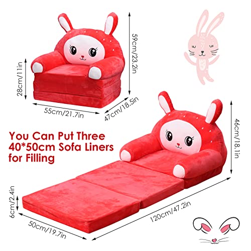 Caluself Plush Foldable Kids Sofa,2 In 1 Children Sofa Bed Backrest Armchair Cute Cartoon Children Couch,Lazy Sofa Children Flip Open Sofa Bed For Living Room Bedroom(Without Liner Filler) #TOP2