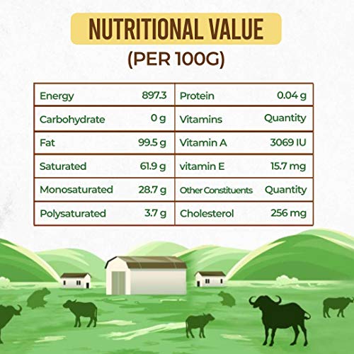 Image of SHAHJI Premium Murrah Buffalo Desi Ghee 1Liter (Pack Of 2) Glass Jar|Made With Bilona Method & Noni Ghee From Grass-Fed Buffalo Milk|Bone Health & Digestion With Lab-Tested|Maa Ke Hath Ka Ghee