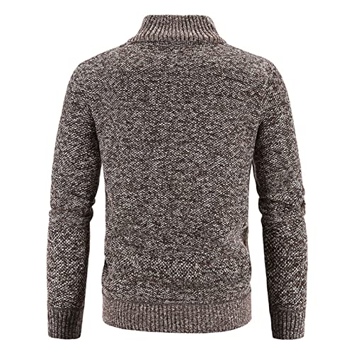 Mens Full Zip Knitted Cardigan Sweater Stand Collar Slim Fit with 2 Front Pockets Warm and for Casual Wear3