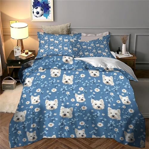 Parure de lit Westie imprimé 3D en microfibre durable premium - 6
