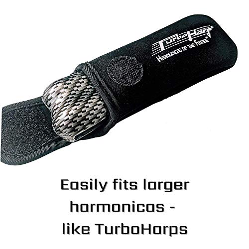 TurboPouch Harmonica Case & Holster with Lanyard - Black or Red (Black)