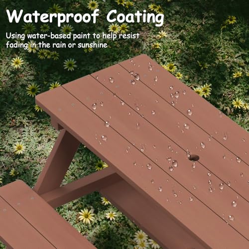 Olakids OP70529 Kids Picnic Table, Outdoor Toddler Wooden Table And Chair Set thumb #5