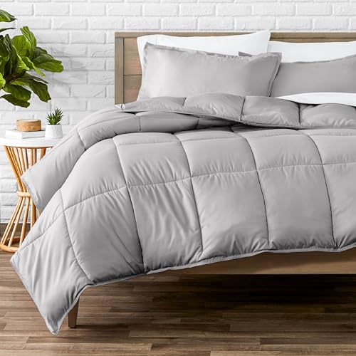 Bare Home Comforter Set - King/California King Size - Ultra-Soft - Goose Down Alternative - Premium 1800 Series - All Season Warmth (King/Cal King, Light Grey)
