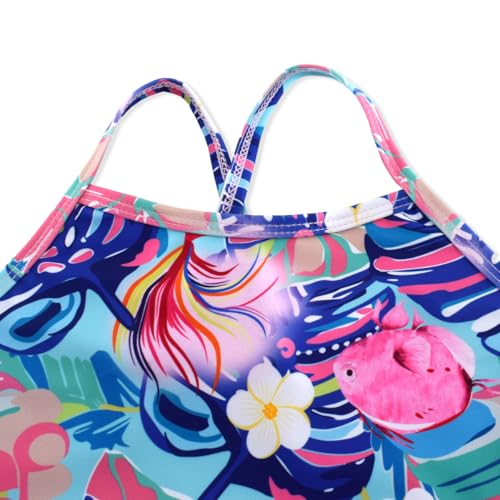 Image of Girls One-Piece Swimsuit with Adjustable Straps, Quick-Dry Design, Perfect for Pool, Beach, Surfing, Ages 2-12