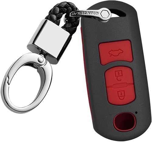 ontto Funda para llavero de control remoto inteligente de 3 botones para Mazda 3 6 8 Miata MX-5 CX-3 CX-5 CX-5 CX-7 CX-9 Protección completa