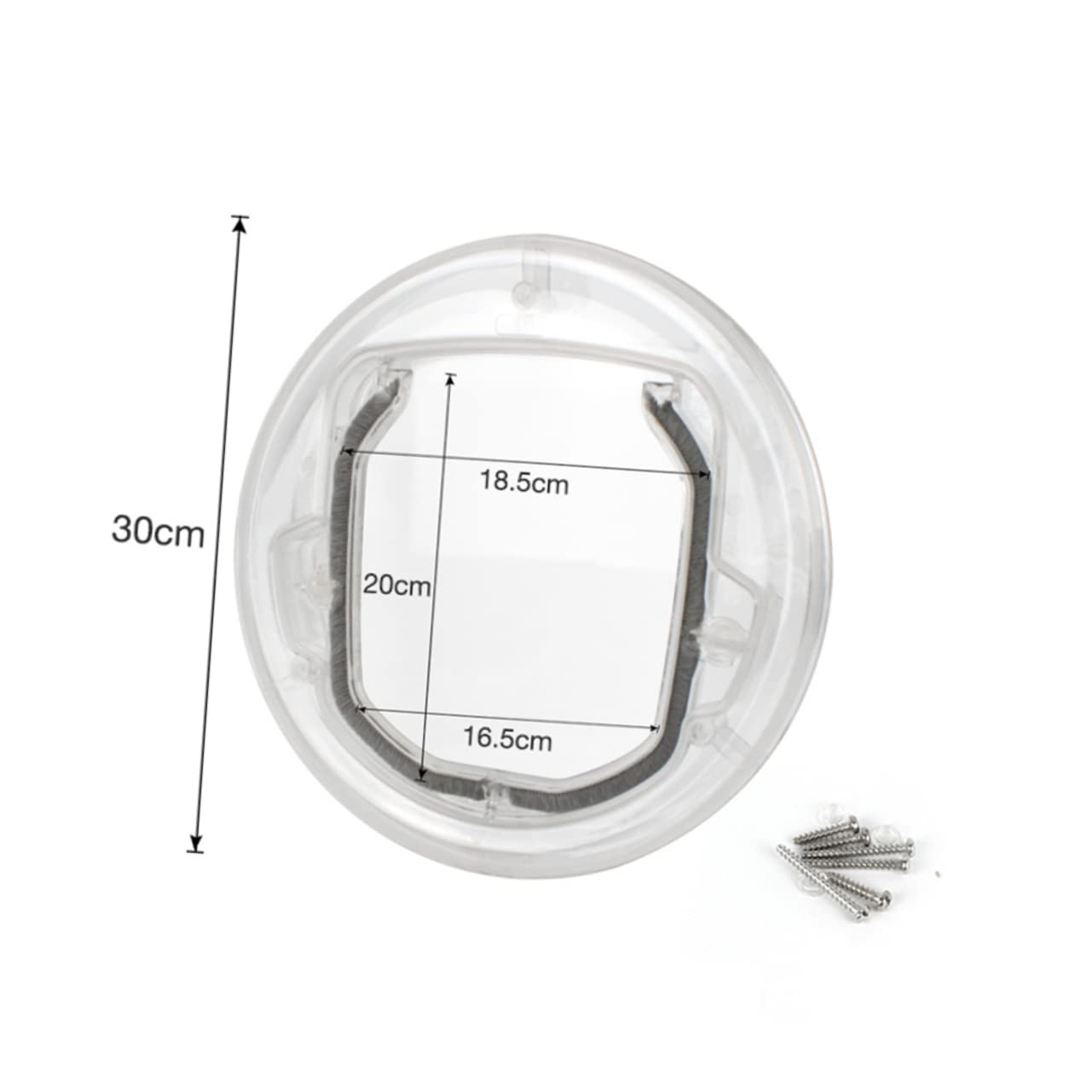 GRIRIW Sturdy Material Cat Door Round Pet Entry Exit Installation Magnet Design