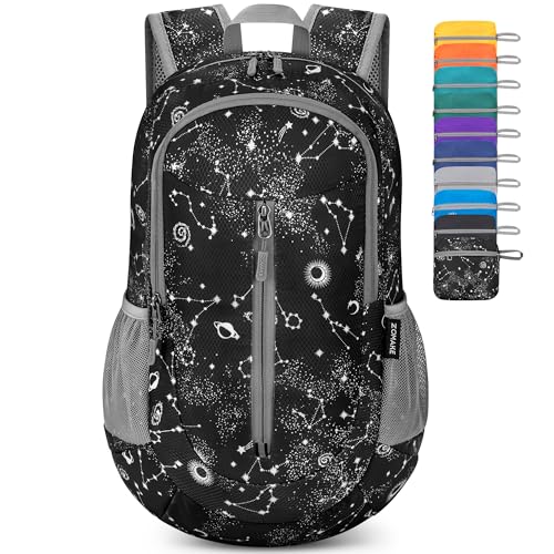 Image of ZOMAKE Ultra Lightweight Packable Backpack 25L, Foldable Hiking Backpacks Water Resistant Small Folding Daypack for Travel(Star Print)