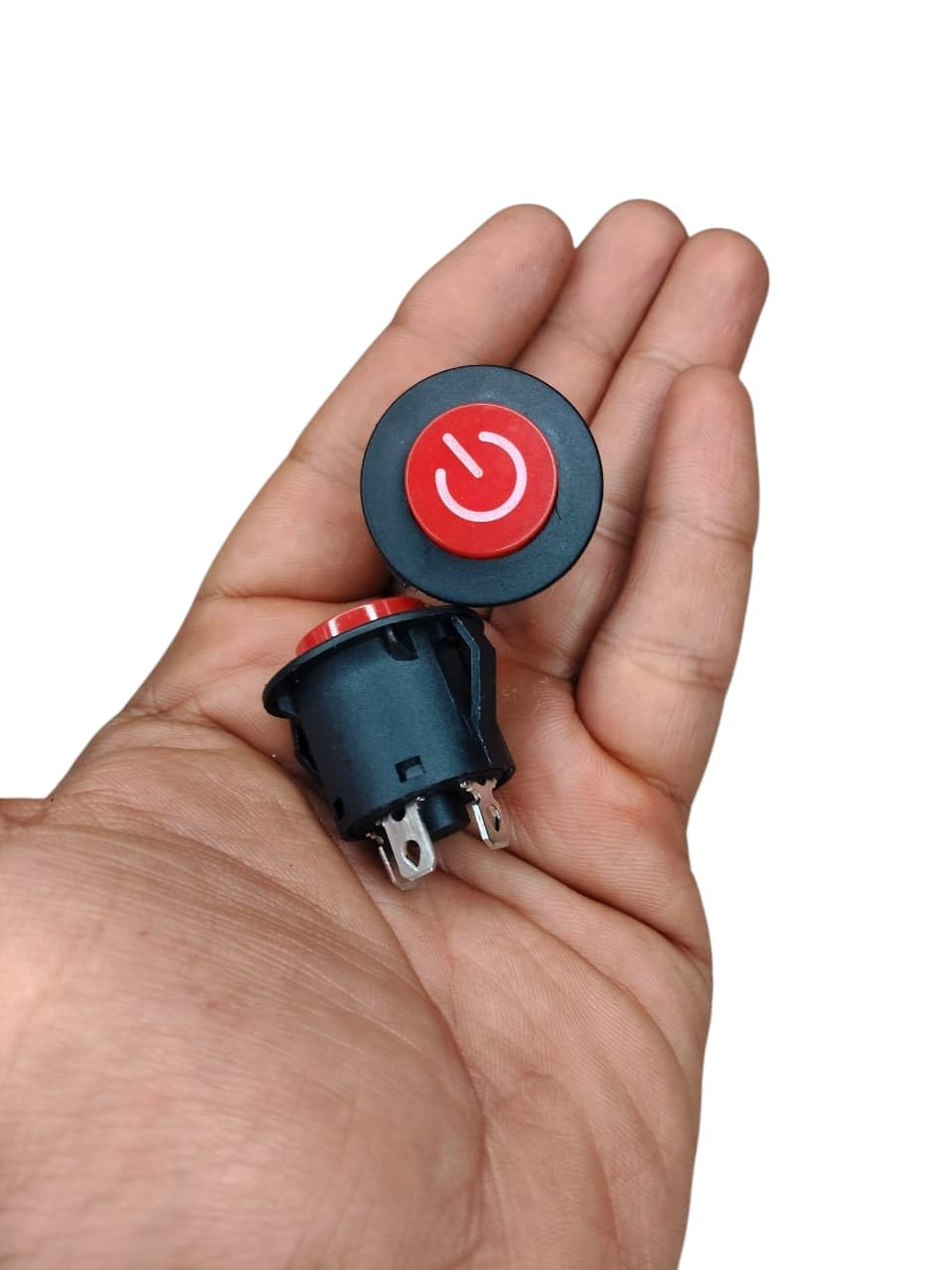 AD2212 Round Push Button Switch 3 Pin 20A 12V DC (10A 250V AC) – On Off Power Switch for Kids Electric Car, Ride On Toys, E-Bike, Scooter & DIY Electronics – Heavy Duty Round Switch (1 Piece)-image-14