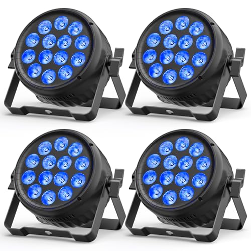 Par Can Light Utra Bright 14X18W LED Stage Lights RGBW 4in1 Aluminum Multi-Effects Strobe/Wash uplighting DMX512 with Sound Activated Party Lights for Church DJ Party Disco Club Wedding Concerts