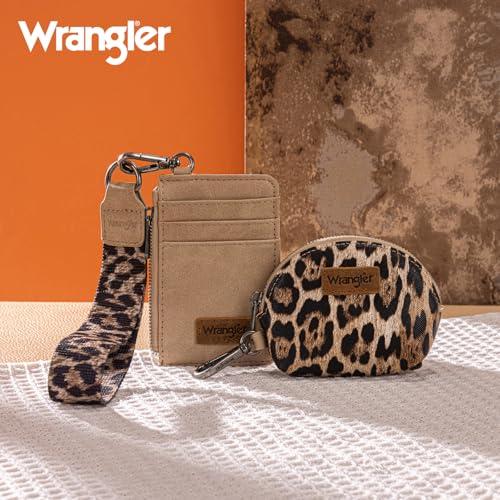 Image of Wrangler Keychain Wristlet Wallets for Women Western Dual Pouch Wristlet Credit Card Holder Wallet