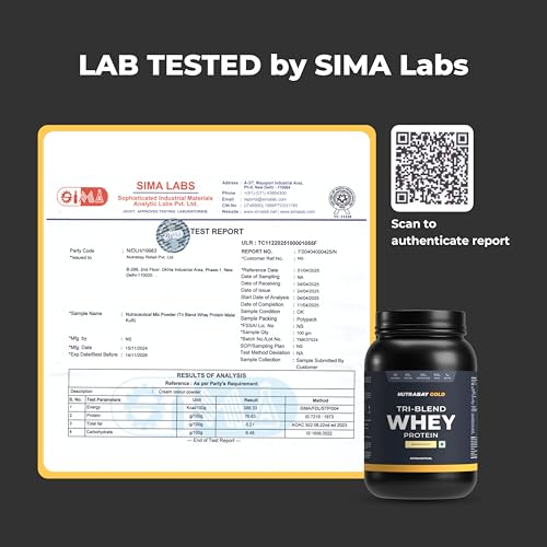 Image of Nutrabay Gold Tri Blend Whey Protein Powder - 1kg, Malai Kulfi | 25g Protein, 5.5g BCAA | Concentrate, Isolate, Hydrolyzed Protein | Muscle Growth & Recovery | Gym Supplement for Men & Women