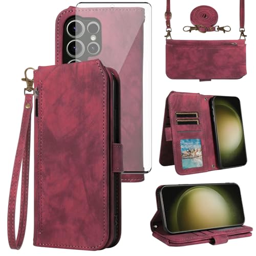 Coque Samsung S23 Ultra Antichoc Étui Portefeuille pour Protéger l'Écran