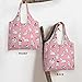 WOAIDY Reusable Grocery Bags for Kitchen, Foldable Durable Shopping Totes with 50lbs Capacity, Large Washable Tote Bags with Handles (Dogs Patterns)
