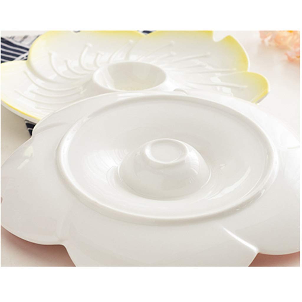 Vorspeisenschalen Keramik-Sakura-Förmige Schale Mit Gewürzschale, Haushaltsschale, Snack-Trennschale, Snackschale, Obstschale (5 Stück), Dip-Geschirr (Farbe: C) (An) (Bn)