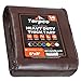 Tarpco Safety Heavy Duty 245 gsm/ 14 Mil Lona, Impermeable, Resistente a los Rayos UV, a Prueba de desgarros, con Bordes Reforzados para Techo, Barco. (Marrón/Negro 6′ X 8′ | 1.85m X 2.45m)