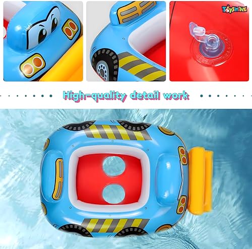 Image of Toyshine Inflatable Construction Theme Swimming Pool Tub Tube Water Play Centre Toy for Kids - 78 x 58 Cms