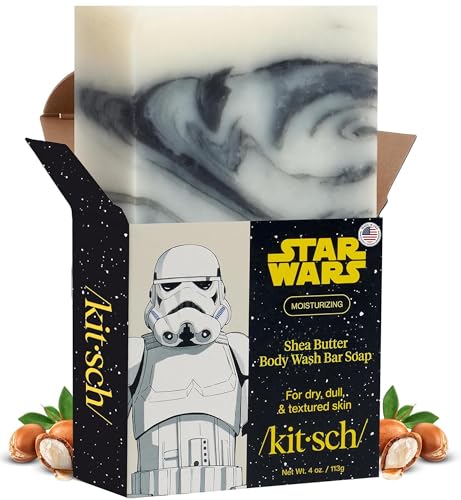 Image of Kitsch Shea Butter Exfoliating Body Wash x Star Wars Stormtrooper Design - Moisturizing Bar Soap & Gentle Soap Bar - Hydrates, Softens & Soothes Skin - Paraben, Silicone & Sulfate-Free - 4 oz