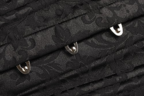 Shaperx Women's Waist Training Corsets Underbust Heavy Duty 26 Steel Boned Hourglass Silhouette Body Shaper, Sz1912-2-Black-M #TOP2