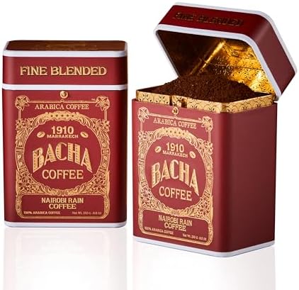 Bacha Coffee Nairobi Rain Ground Coffee - 250g Nomad Collection | Medium Dark Roast, 100% Arabica Specialty Coffee, Fine Blended Ground Beans, Gift Box