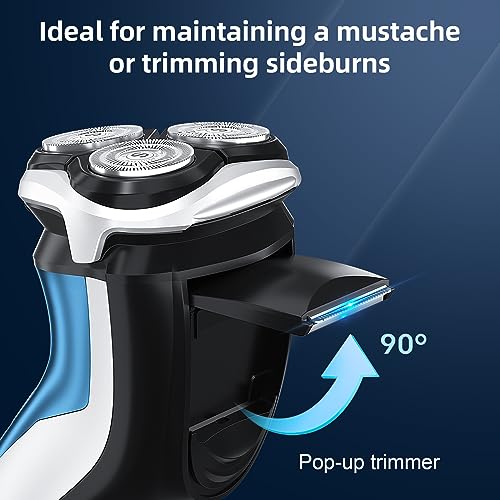 SweetLF Electric Shavers Men, Rotary Razor Cordless Shaver with Precision Trimmer Beard Trimmer Wet & Dry Shaver IPX7 Waterproof & LED Display SWS7105 SweetLF Electric Shavers Men, Rotary Razor Cordless Shaver with Precision Trimmer Beard Trimmer Wet & Dry Shaver IPX7 Waterproof & LED Display SWS7105