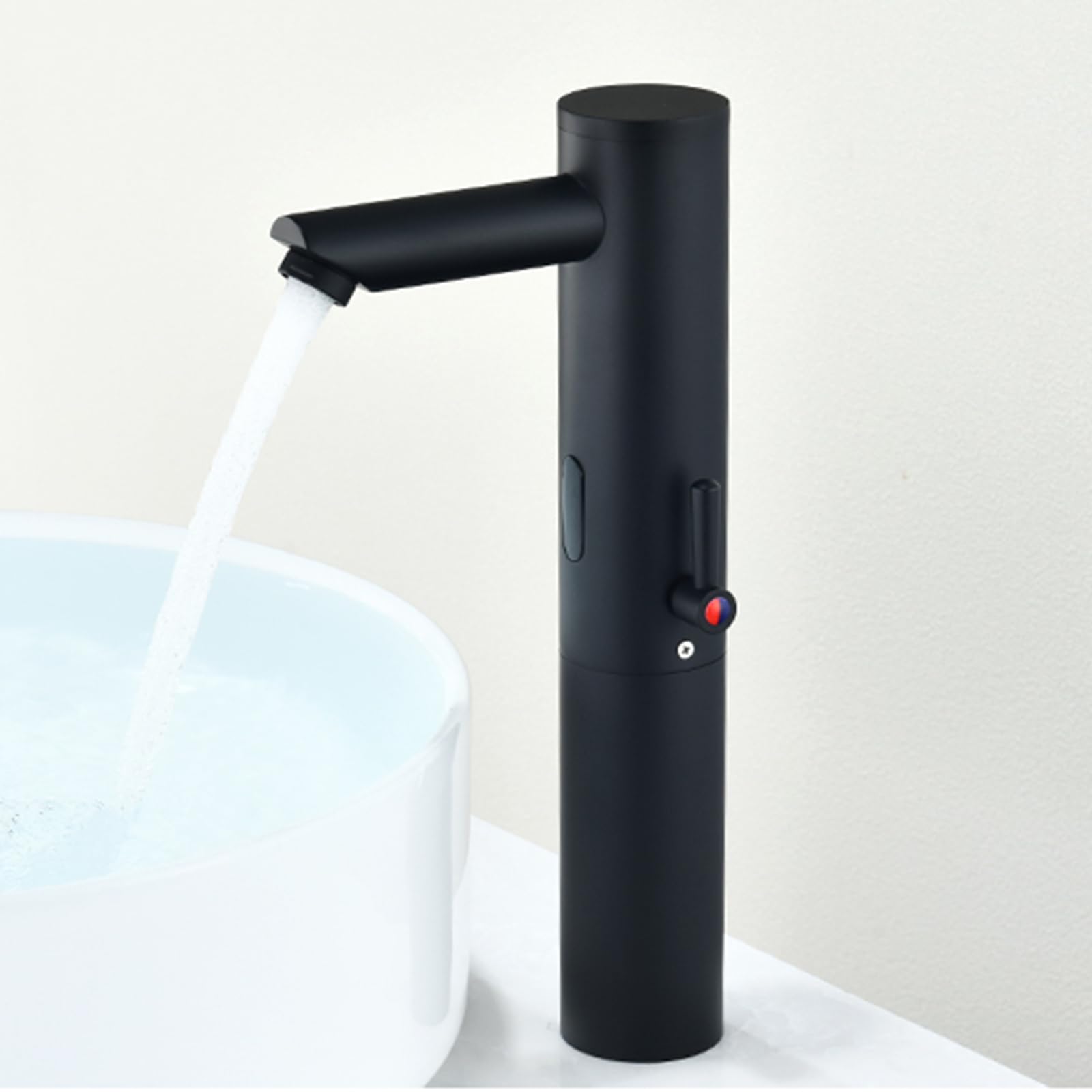 ZYCHSJXA Touchless Basin Tap Bathroom Sink Taps Mixers Black Infrared Sensor Faucet with Hot Cold Mixing Valve,High