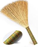 Corn Whisk Broom Hand held 14 Inch Handmade Broomcorn Broom Indoor Outdoor