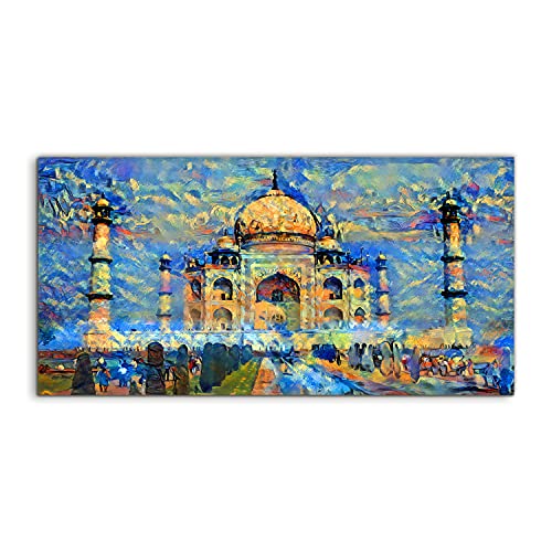 Art Photo Taj Mahal sur verre acrylique lumineux de 120x60cm