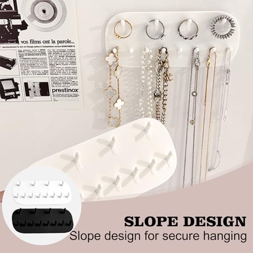 2 Stück Schmuckaufbewahrung Wand,Hakenleiste Hanging Wandhalterung,Ketten Aufbewahrung Hängend,Kettenhalter Schmuck,Schmuckaufbewahrung Klein,Aufbewahrung Schmuck,Kettenständer,Schmuckhalter Wand