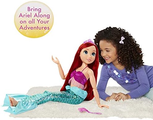Disney Princess Ariel Doll, My Size 32" Tall Playdate Ariel Doll with Long Flowing Hair & Dinglehopper Hairbrush