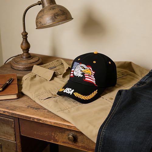 Image of Patriotic-USA-Eagle-Baseball-Caps-Woman-Man-Sun-Hat for 4th-July